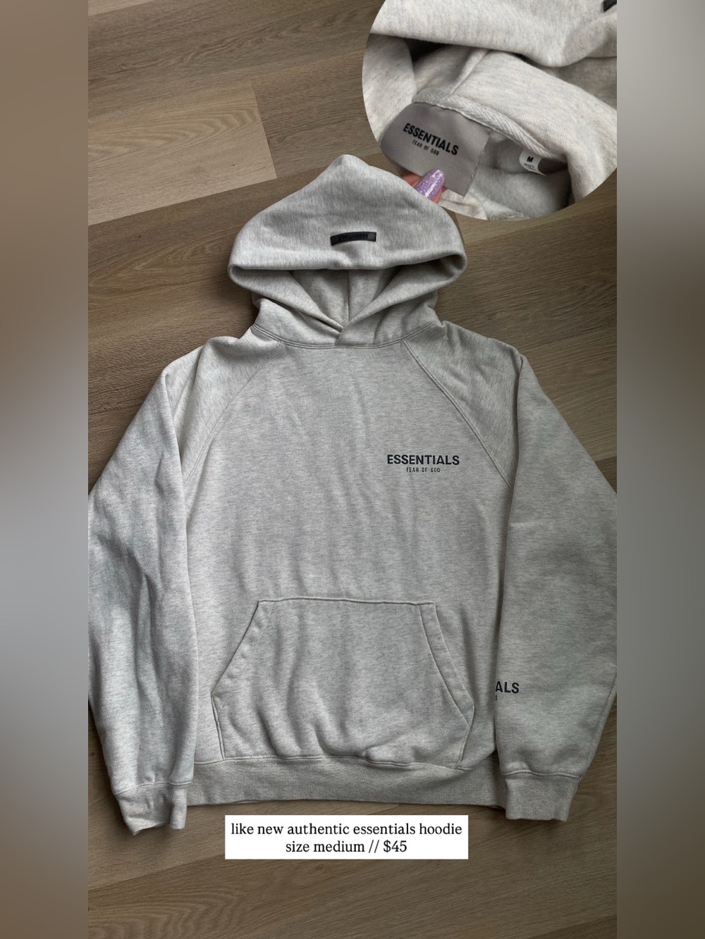 authentic essentials hoodie womens medium